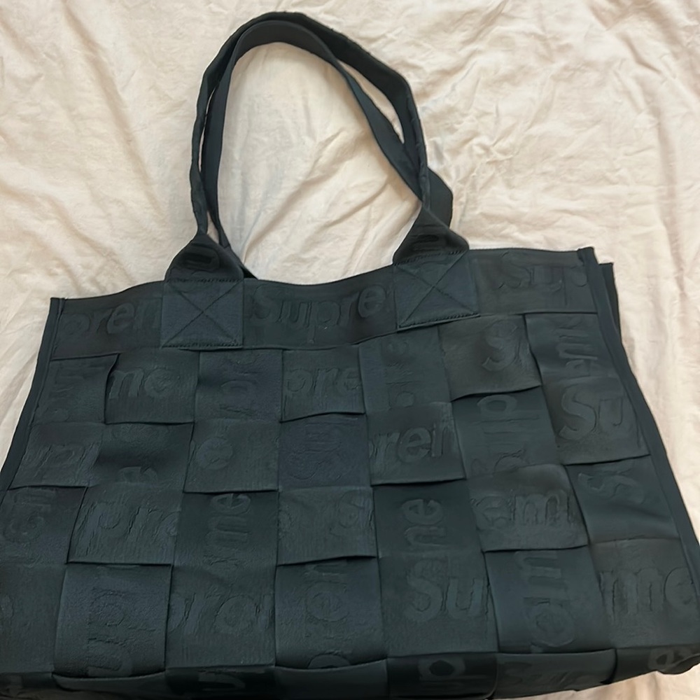 Supreme Large Woven Tote Bag Black